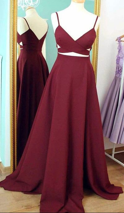 Burgundy Prom Dresses Celebrity Dresses Banquet Dresses Spaghetti Straps