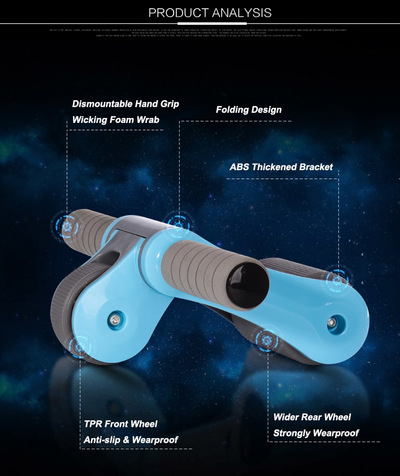 Fitness Gym Power Roller Abdominal Dual Bearing Wheels Muscle Training