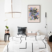 Black Botanical, flower, floral, botanic, garden, digital, illustration, art print - Thumbnail 3