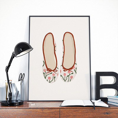 Favorite flat shoes, fashion, girly, digital, illustration, art print - Thumbnail 4
