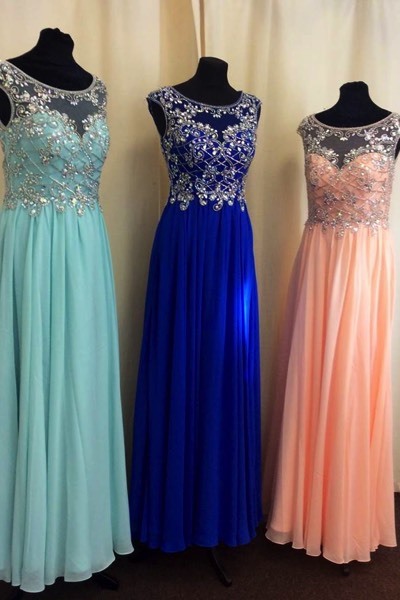 Real Made A-Line Beading Chiffon Real Made Prom Dresses,Evening Gowns,Evening Dress,BG33