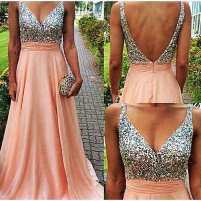 Backless New Arrival Beading Charming Real Made Prom Dresses,Evening Gowns,Evening Dress,BG46