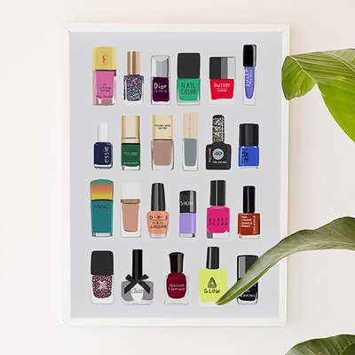 Nail Polish Collection, fashion, beauty, digital, illustration, art print