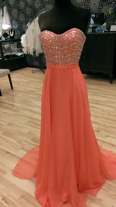 Sweetheart Orange Long Prom Dress,Evening Dress ,Charming Evening Gown,Prom Dresses,BG78