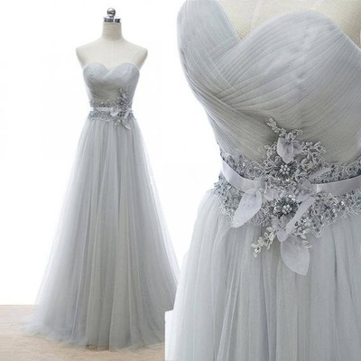 Sweetheart Tulle Long Prom Dress,Evening Dress,Charming Prom Dresses,BG101
