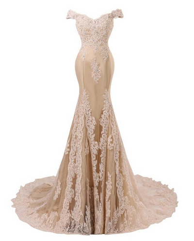 Mermaid Satin Lace Long Prom Dress,Prom Dress,Evening Dress,Prom Dresses,BG230