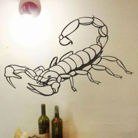 Scorpion SHAPE Background Free Style Black Color 57 cm x 100 cm Wall Sticker Decal Set