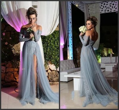 Off the Shoulder Tulle Prom Dresses Wedding Party Dresses Graduation Party Dresses Formal Dresses pg0036