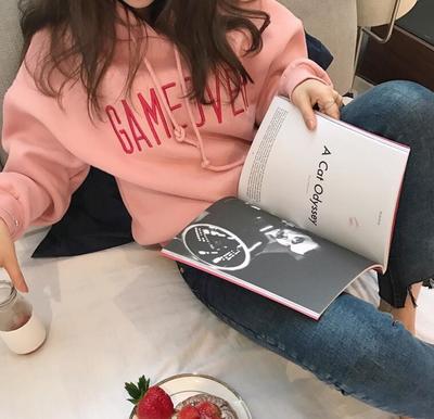 GAME OVER Pink Hoodie Sweatshirt