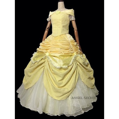 P106 COSPLAY beauty and beast princess belle Costume tailor made puffy version