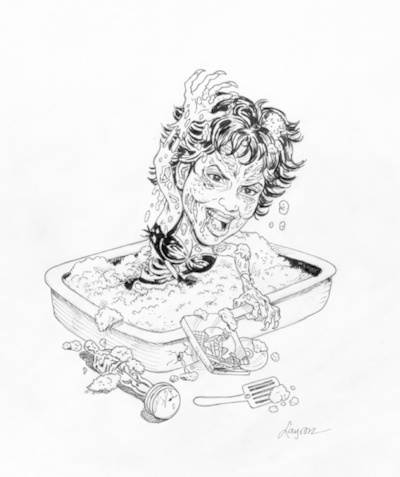 #34 Halle Buried Original Ink Art - 2007 Topps Hollywood Zombies