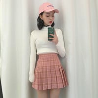 Checkered plaid pleated tennis skirt - Thumbnail 2