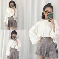 Checkered plaid pleated tennis skirt - Thumbnail 3