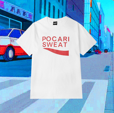 POCARI SWEAT T SHIRT IN WHITE