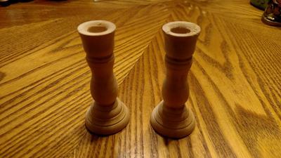 Candle Holder - Mini Wood Set of 2