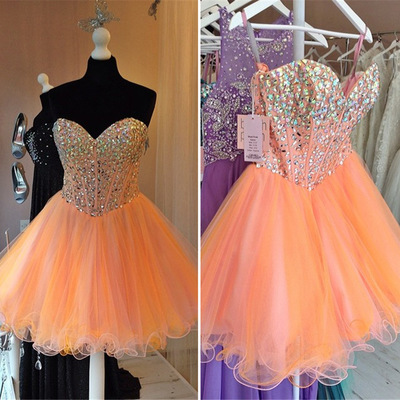 Orange real made beading homecoming dresses,sexy party dress,charming homecoming dress,graduation dress,homecoming dress,d05 - Thumbnail 5