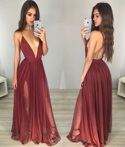 Sexy Prom Dress,2017 Prom Dress,V neck A-Line Prom Dress, Evening Dress