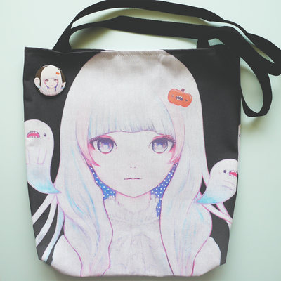 Ghost Girl☆Pumpkin Tote Bag