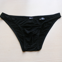 2PK Black Men's sexy underwear gauze transparent low rise briefs underpants panties #B318 - Thumbnail 4