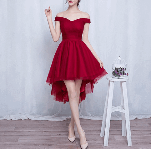 Cute high low tulle short prom dress,homecoming dress