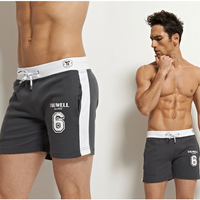 men's fashion summer 100% cotton low rise sports gym running athletics sleeping home causal shorts #6063 - Thumbnail 1