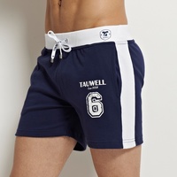 men's fashion summer 100% cotton low rise sports gym running athletics sleeping home causal shorts #6063 - Thumbnail 3