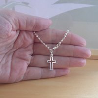 925 Silver Cross Bracelet/Sterling Silver Cross Charm Bracelet/Cross Jewelry/Cross JewelleryCross Bracelet/7.5 Inch Cross Bracelet/Crucifix - Thumbnail 3