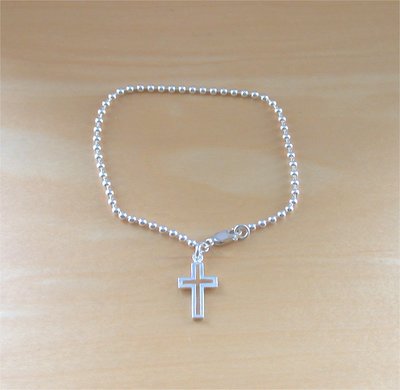 925 Silver Cross Bracelet/Sterling Silver Cross Charm Bracelet/Cross Jewelry/Cross JewelleryCross Bracelet/7.5 Inch Cross Bracelet/Crucifix