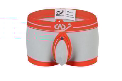 Gray Men's sexy underwear modal U bag hollow out  boxer briefs #2016DP