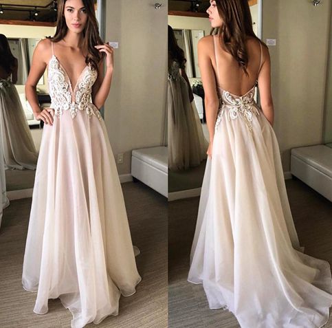 stylish v neck lace long prom dress,lace formal dresses