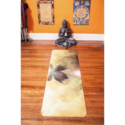 Warrior lotus – the premium designer eco mat/towel combination yoga mat with raw hemp yoga strap