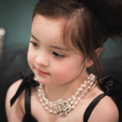 Mini Audrey Hepburn-the Girl Size Breakfast at Tiffany's Multi Strand Pearl Necklace