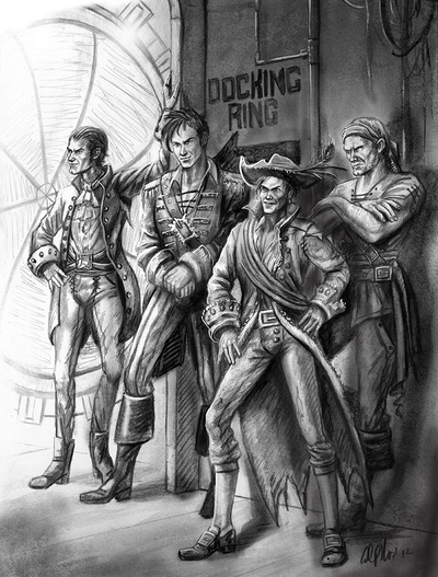 LOE- LEAGUE OF ELDER "THE DRURY BROS" INTERIOR PUBLISHED ILLUSTRATION ARTWORK