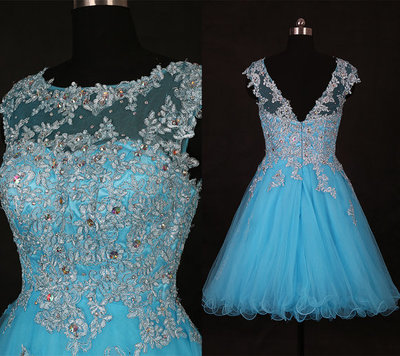 Sky Blue Beading Homecoming Dresses,Sexy Party Dress,Charming Homecoming Dress,Graduation Dress,Homecoming Dress,Short Prom Dress D14