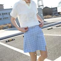 Heart Belt Irregular Plaid Skirt - Thumbnail 4
