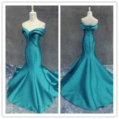 Elegant Mermaid Prom Dress Evening Dress Off the Shoulder Satin Long Prom Dresses Evening Dress