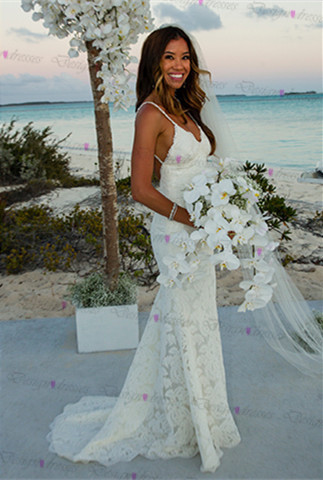 Summer Beach BOHO Wedding Dresses Bohemian Beach Hippie Style Bridal Gowns with Long Sleeves Lace Flower Custom Made