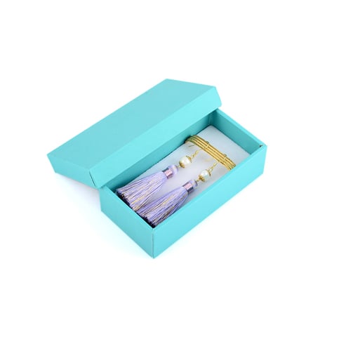 Tassels and Pearls-the 100% Handmade Breakfast at Tiffany's Inspired 24karat Gold Plated Earrings in Violet Purple