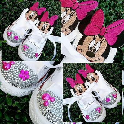 Low Top Toddler Custom Minnie/Mickey Mouse Converse Size 2 - 10