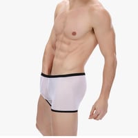 Bandi Das 3PK White Sexy men's underwear U bag mesh gauze transparent boxer briefs underpants #BD117 - Thumbnail 1