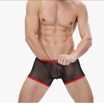 Bandi das 3pk black sexy men's underwear u bag mesh gauze transparent boxer briefs underpants #bd117 - Thumbnail 5
