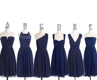 Mismatched Knee Length Prom Dress,short prom dress,short bridesmaid dress ,homecoming dress