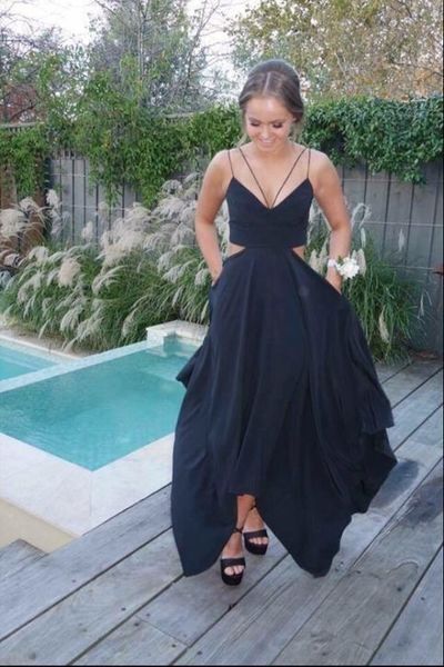 High Quality Prom Dress,Spaghetti Straps Prom Dress,Sleeveless Prom Dress,Floor Length Party Dress