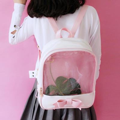 Free Shipping Transparent Bowknot Backpack