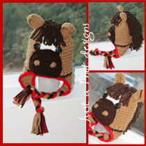 Crochet Horse Hat (brown mane)