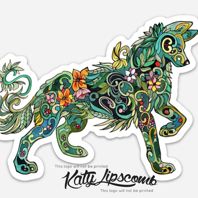 Plant wolf - jumbo bumper sticker - Thumbnail 4