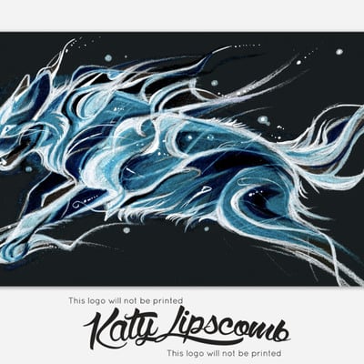 Wolf patronus - jumbo bumper sticker - Thumbnail 4