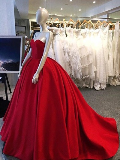 Mermaid Sweetheart Ball Gown Red Long Prom/Evening Dress