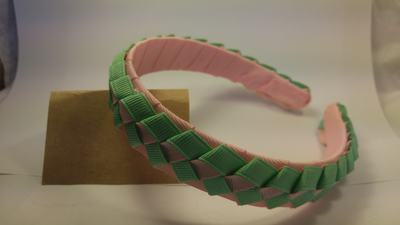 Mint and Pink Braided headband