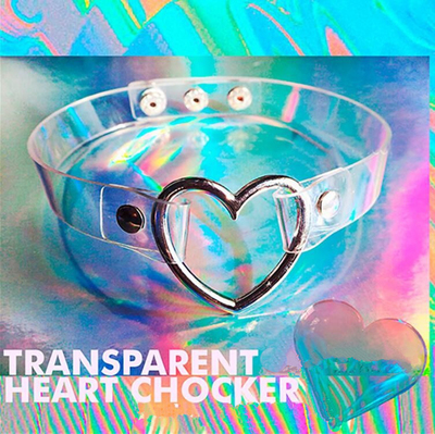 Punk Transparent Heart Choker